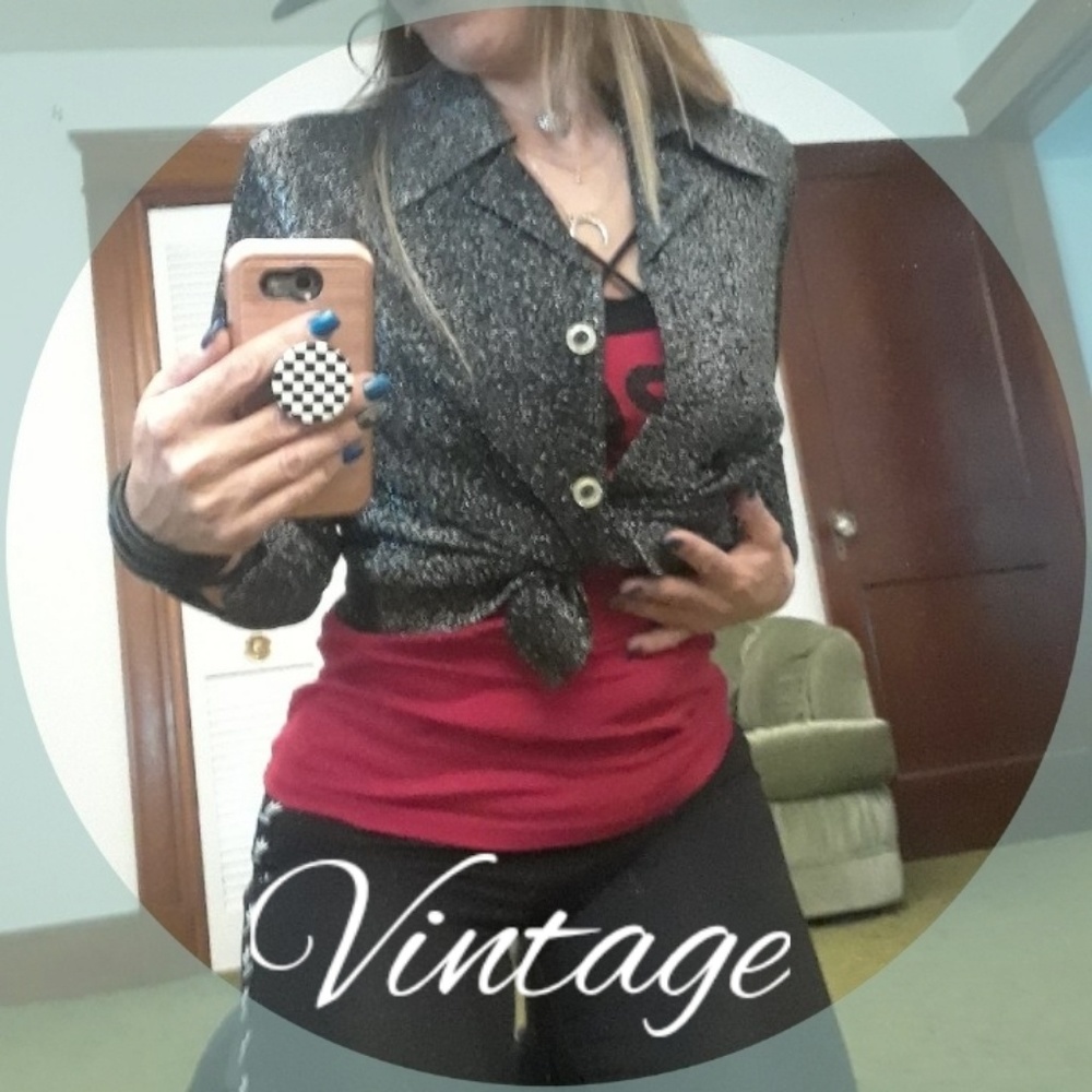 ☆VINTAGE! Collared Sparkle Blouse